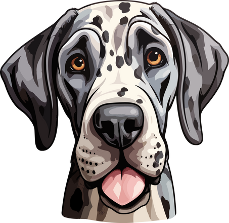 vector illustration great dane dog cartoon style